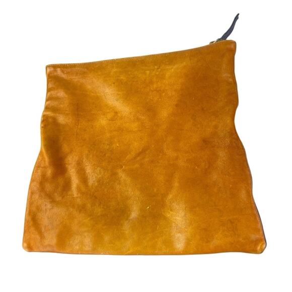 Clare V Yellow Velvet Velour Calf Hair Zipper Fold Over Clutch Wallet Purse Bag - Picture 1 of 4